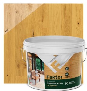 Эко-лазурь FAKTOR для древесины сосна, ведро 9 кг