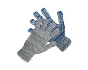 Перчатки х/б 10 кл 5 нитей с ПВХ серая