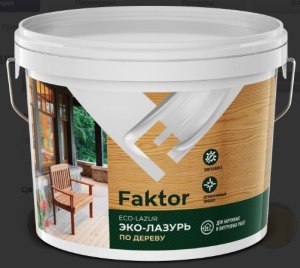 Эко-лазурь FAKTOR для древесины бесцветная, ведро 9 кг