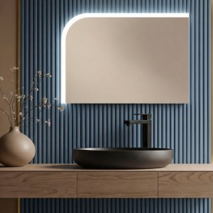 Зеркало Марсель 50х60 Лайт прямоугольное с LED подсветкой (2 варианта навеса)