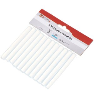 Стержни клеевые для пистолетов 12 шт, d11х100 мм, прозрач, Bartex