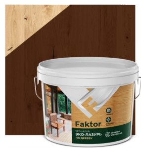 Эко-лазурь FAKTOR для древесины махагон, ведро 2,7 кг