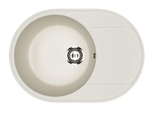 Мойка композит.Practik PR-M 610-001 ОВАЛЬНАЯ белый камень 610*470*190 без сифона