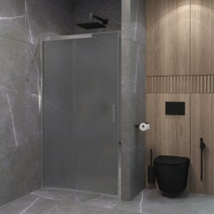 Душевое ограждение в проем EvaGold 100х190, профиль хром, рифленое стекло EG1CF