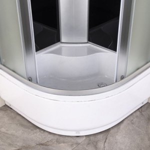 Душевая кабина EvaGold F902BS (90*90, высок.под., рифл. стек., черн. стен., хром матовый проф. 3к)