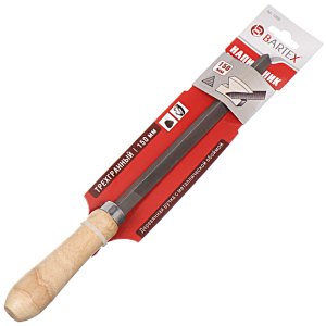 Напильник трехгранный 150мм деревянная ручка Bartex 12025