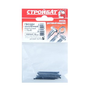 Гвозди плинтусные закаленные 1,75x40 черный 10 шт