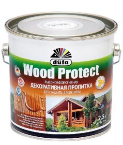 Пропитка “Wood Protect” для защиты древесины; орех   2,5 л (2шт/уп) "Dufa"