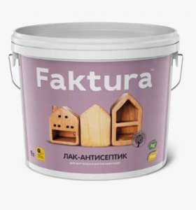 Лак-антисептик FAKTURA бесцветный, ведро 9 л