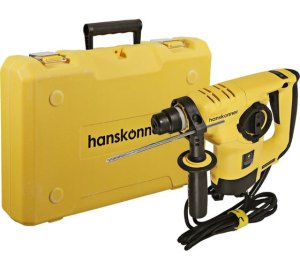 Перфоратор Hanskonner, 980Вт, 28мм , 3.8Дж, 0-4500уд/мин, ВЕРТИКАЛ, 4м кабель, кейс