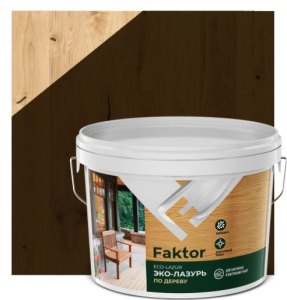 Эко-лазурь FAKTOR для древесины тик, ведро 2,7 кг