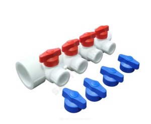 Коллектор унив. с отсечными кранами 32х20 на 4 выхода (Valfex)