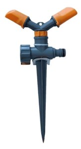 Разбрызгиватель воды GLQ  2х рожковый вращающ на колышке раб давл 1-4 Бар, расход воды 22л/мин