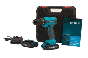 Дрель-шуруповерт аккумуляторная 12В Oasis ASU-12V Pro (ударный, бесщеточный) 40Нм, быстрая зарядка, 