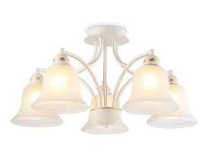 Люстра потолочная TR3050/5 WH/GD/FR E27/5 max 40 Вт ø630х320 мм белый/золото/белый матовый