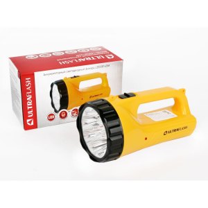 Фонарь Ultraflash LED3816SM (аккум. 220В, желтый, 9LED, 2 режима, пластик)