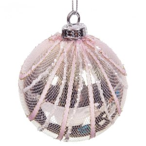 Украшение ёлоч. Шар 8см пластик розовый SYPMQA-1021221 N.N