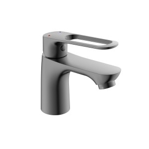 Смеситель д/умывальника шар. креп.гайка, цвет серый матовый Базальт 303535 d25 АНТЕЙ®