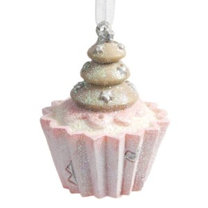 Украшение ёлочное Розовая пироженка 13х0,5х6 см полирезина 78158