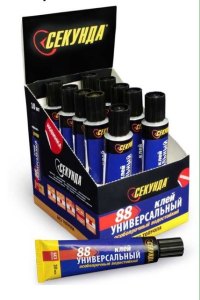 Клей 88 универсальный особопрочный водостойкий СЕКУНДА 30мл шоу-бокс 10 шт (403-210)