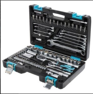 Набор слесарных инструментов Bartex, 1/2", 1/4", 6-гранные, сталь, кейс, 82 пр