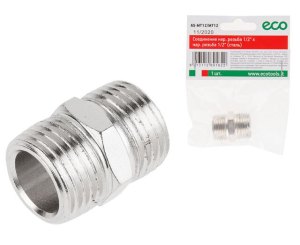 Соединение нар. резьба 1/4" х нар. резьба 1/4" (сталь) ECO, арт.AS-MT14/MT14