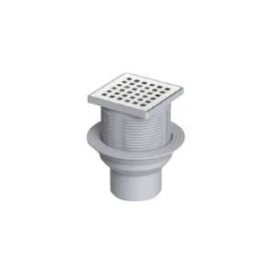 Трап верт. 100x100 мм выпуск Ø 110 мм, регулир, комб. затвор, решётка  нерж.