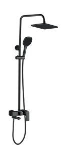 Душевая стойка со смесителем латунь, черный EvaGold FS01B