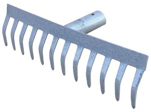 Грабли прямые 14 зубьев 370мм*80370мм без черенка металл 76934