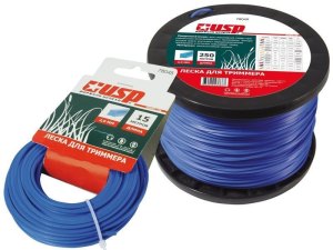 Леска для триммера, длина 15 м, профиль - квадрат, диаметр 2.4 мм