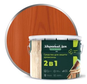 Деревозащитное средство Здоровый Дом 2в1 Рябина 9л Л-С