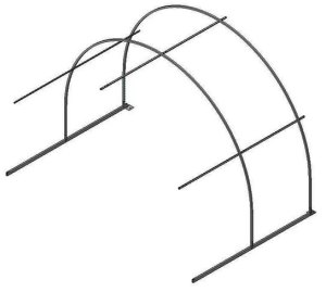 Каркас Вставка-удлинение АРОЧНАЯ УСИЛЕННАЯ (шаг 0,65м, 2м) труба 25*25 ширина 3м