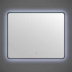 Зеркало Мария Блэк 100х80 лайт прямоугольное с LED подсветкой (2 варианта навеса)