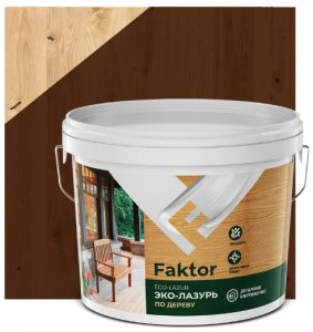 Эко-лазурь FAKTOR для древесины махагон, ведро 9 кг