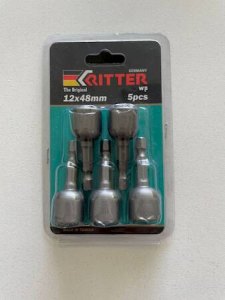 Бита Ritter WP торцевая 12x48 мм магнитные (сталь CRV) (5 шт. в блистерной упаковке) (500/250/5), по