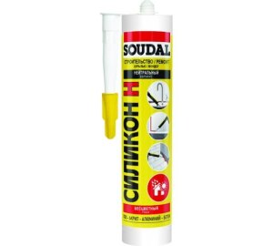 !!!"Soudal" Герметик нейтральный силиконовый  бесцветный 280 мл