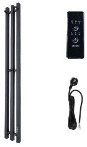 Электро КС Inaro3 Р120*6*12 проф18" 2сек по 3вст,скрыт.монт.тайм,Ferrum Прав,3 крюч.черн мат.RAL9005