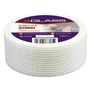 Лента (серпянка) стеклотканевая самоклеющаяся XGLASS 50 мм х 45 м