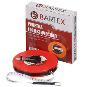 Рулетка геодезическая, 30 м, лента ПВХ, 12.5 мм, Bartex