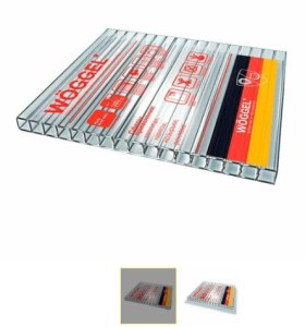 Поликарбонат Сотовый WOGGEL 6мм х 2,1 х 6м прозрачный Р-1,05/м2
