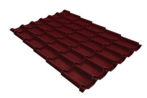 Металлочерепица СуперМонтеррей 2250х1180х0,4мм RAL 3005 (красный)