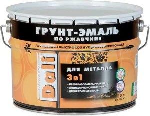 Грунт-эмаль DALI по ржавчине, серый RAL 7004, 10л