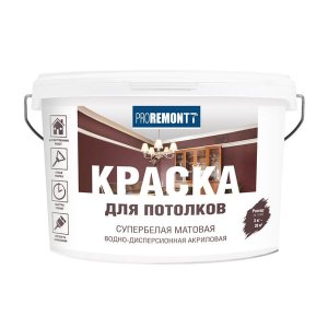 Краска для потолков PROREMONTT супербелая Л-С 3 кг