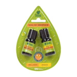 Набор эфирных масел Банные штучки 2пр*10мл Эвкалипт и лимон в блистере   / 20