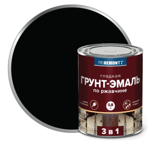 Грунт-эмаль 3 в 1 PROREMONTT черная 0,8 кг