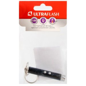 Фонарь Ultraflash LED30L (1LED+лазерная указка 3xAG3, черный, алюминий)