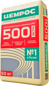 Цемент ЦЕМРОС М500 Д0 ЦЕМ I 42.5 Н, 50 кг