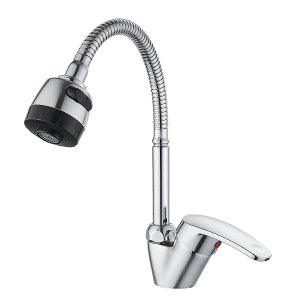 Смеситель д/кухни шар. с гибким регулирующим изливом 2-х реж.аэрат (без подводки) 105042-GR d40